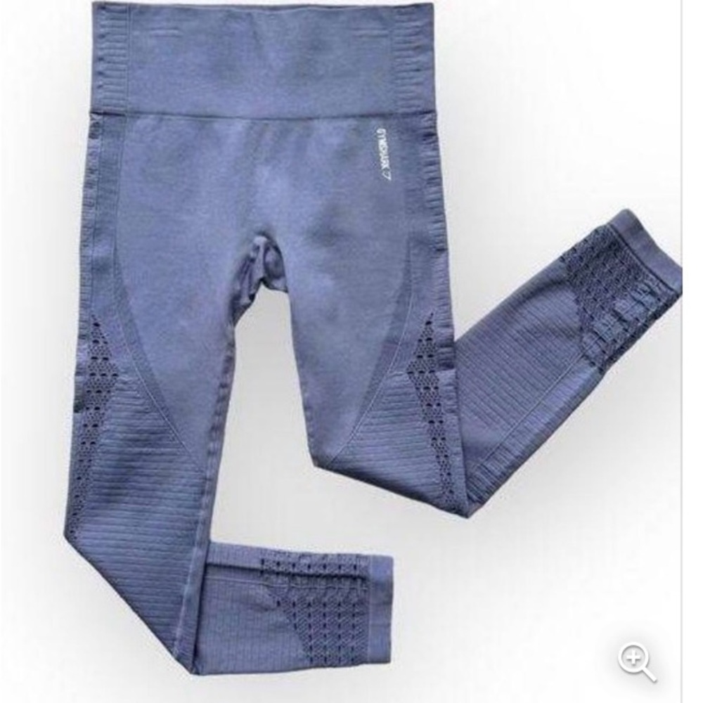 Gymshark High rise Seamless leggings in steel blue.